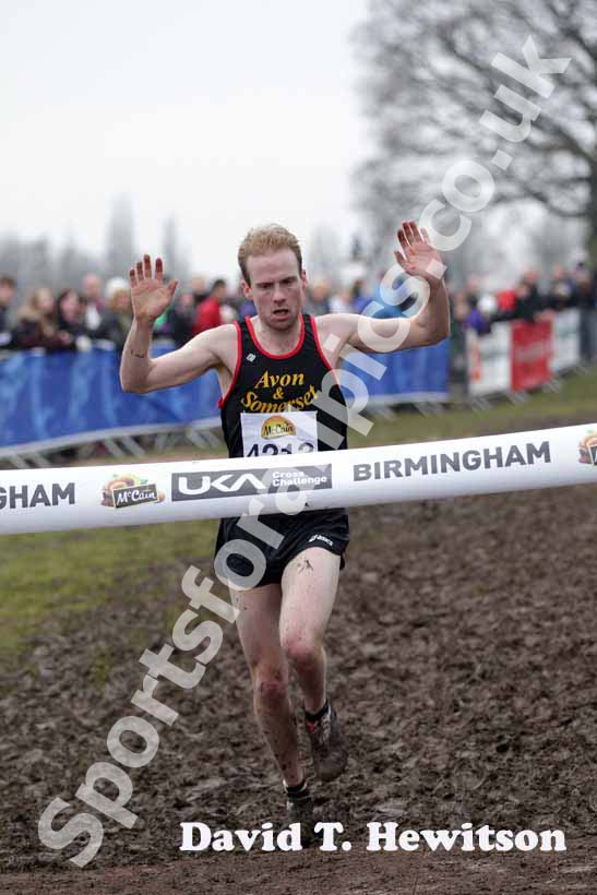 Frank Tickner winning the senior mens McCain World Cross Country Trials and Inter Counties.